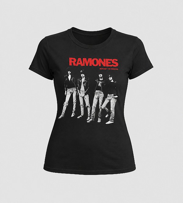 Baby look da banda Ramones com arte inspirada no álbum Rocket to Russia