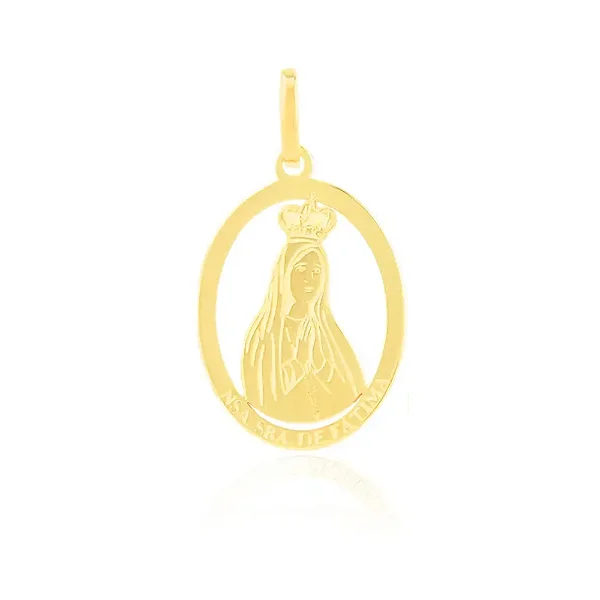Medalha de Nossa Senhora de Fátima ouro 18k