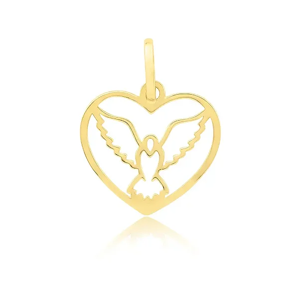 Pingente Divino Espírito Santo ouro 18k coração G