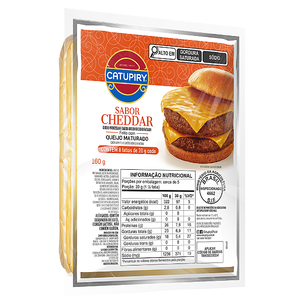 Queijo Cheddar Fatiado - kg