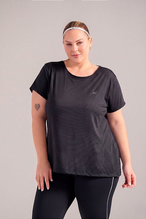 Blusa Slim RA Sport Dry Plus Size MC Fitness