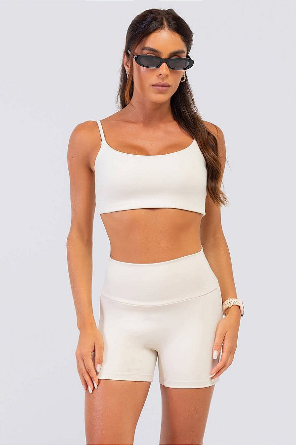 Bermuda Sem Gancho Poliamida Bege Tapioca MC Fitness
