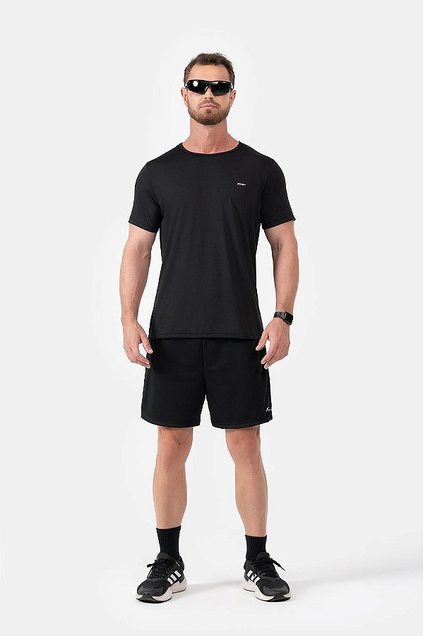 Bermuda Masculina com Forro Dry Fit Preto MC Fitness