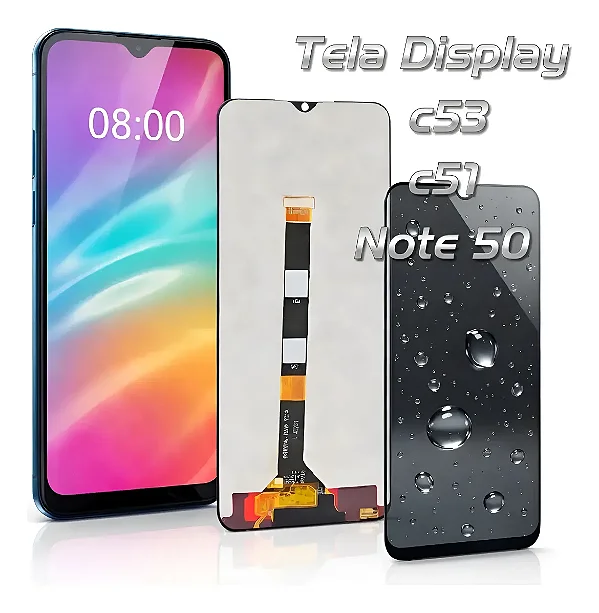 Frontal Realme Note 50/C51/C53 Sem Aro