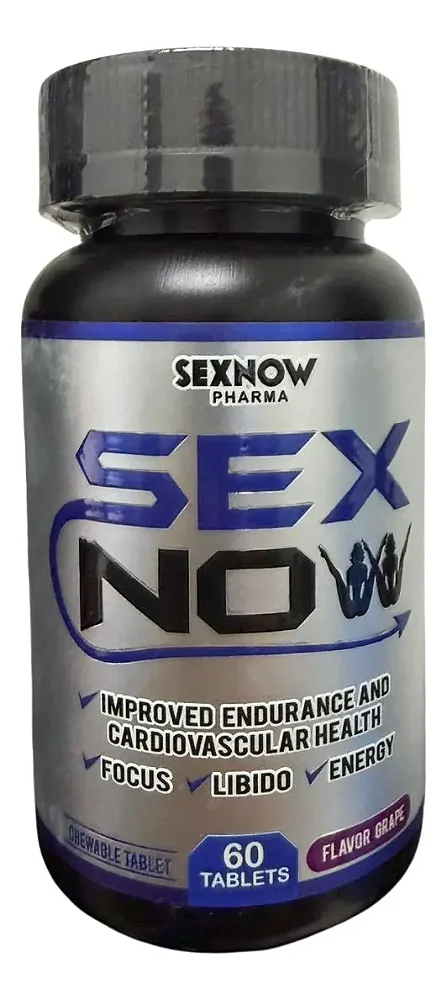 Sex Now Energizante Vitalidade Importado Sabor Uva - 60 comprimidos mastigáveis