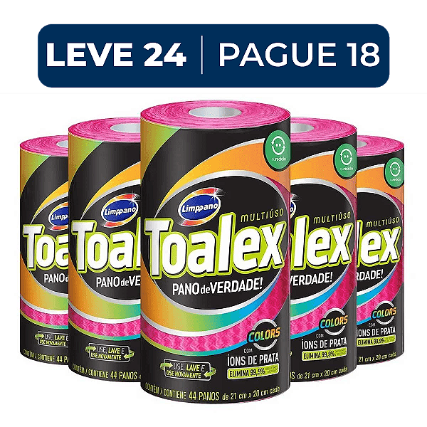 Pano Multiuso Toalex Rosa - LEVE 24 PAGUE 18
