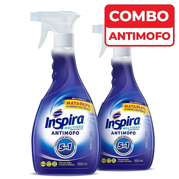 Kit 100 Spray Antimofo Desinfetante Multiuso 500ml