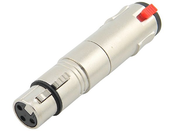 Adaptador xlr femea para p10 stereo femea com trava