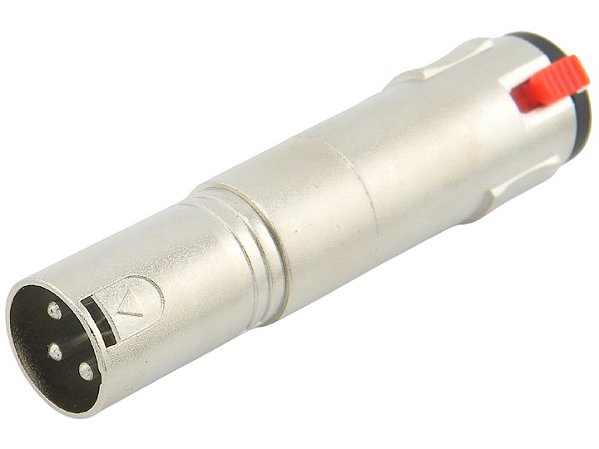 Adaptador xlr macho para p10 stereo femea com trava