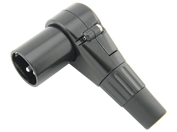 Conector xlr macho 90 graus preto 2642
