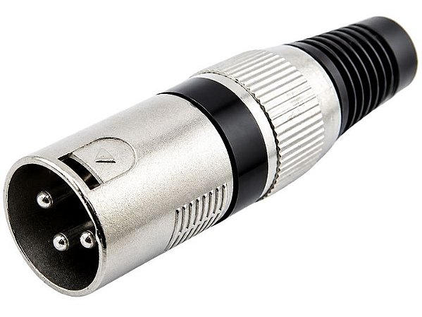 Conector xlr macho anel preto 2641