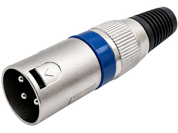 Conector xlr macho anel azul 2640