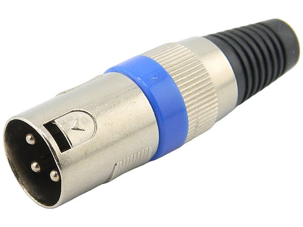 Conector xlr macho anel azul 2640