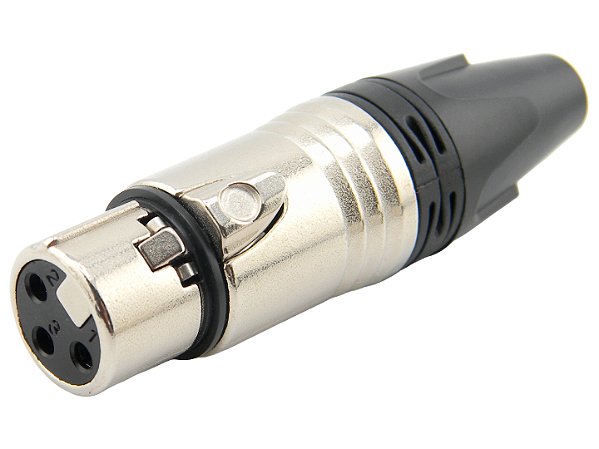 Conector xlr femea prata 2635