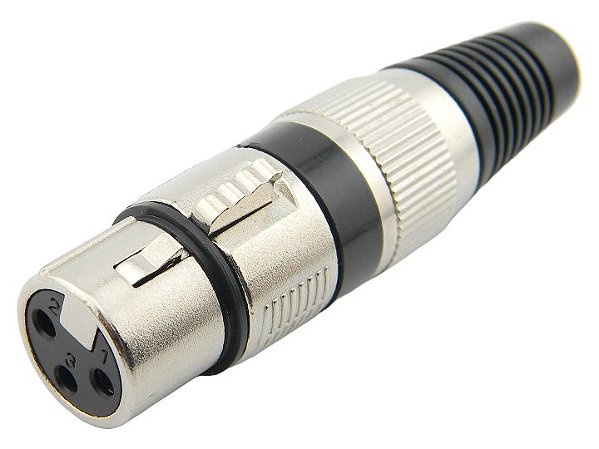 Conector xlr femea anel preto 2633
