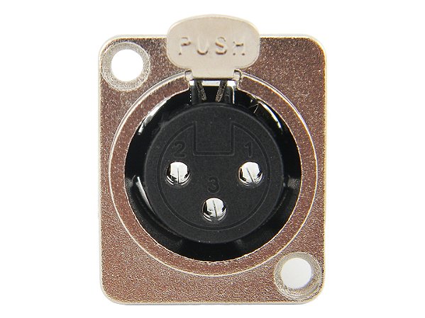 Conector xlr femea painel prata 2624