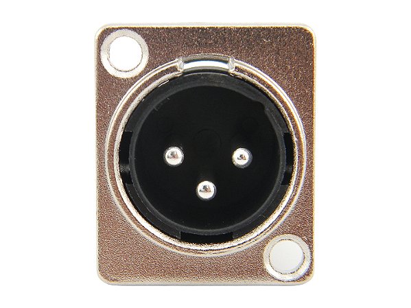 Conector xlr macho painel prata 2623
