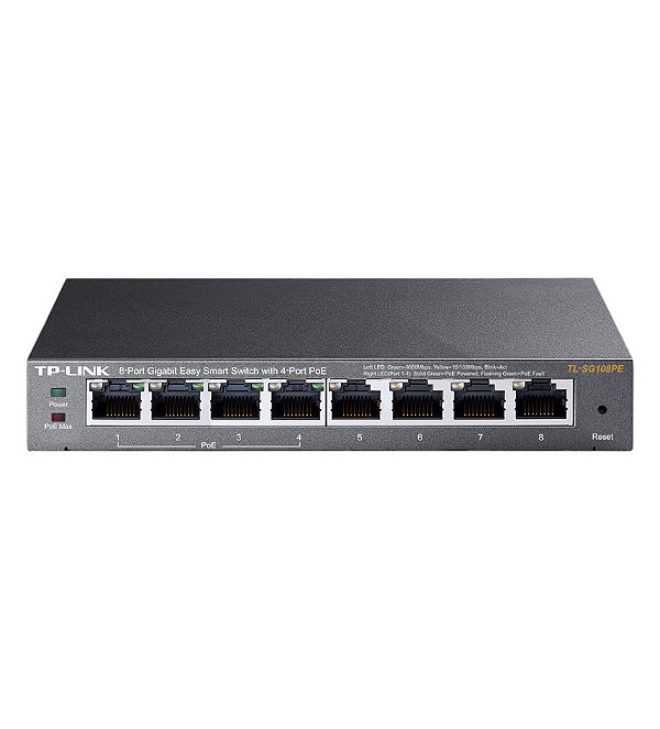 Switch 08p Tl-sg108pe Gigabit 4p Poe Easy Smart 64w Tp-link