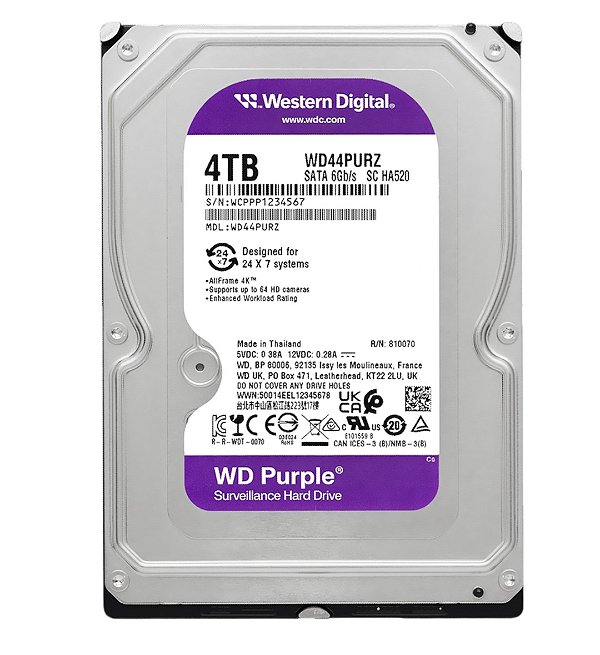 HD 4TB WESTERN DIGITAL PURPLE SURV 5400RPM SATA3 WD44PURZ