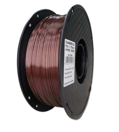 Filamento PLA Silk Cobre 1kg 1.75mm Para Impressora 3D Brilho Metálico
