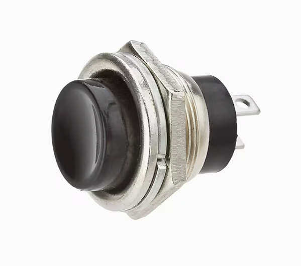 Chave Push Button DS-212 Metal Preta R13-507 (Sem Trava)