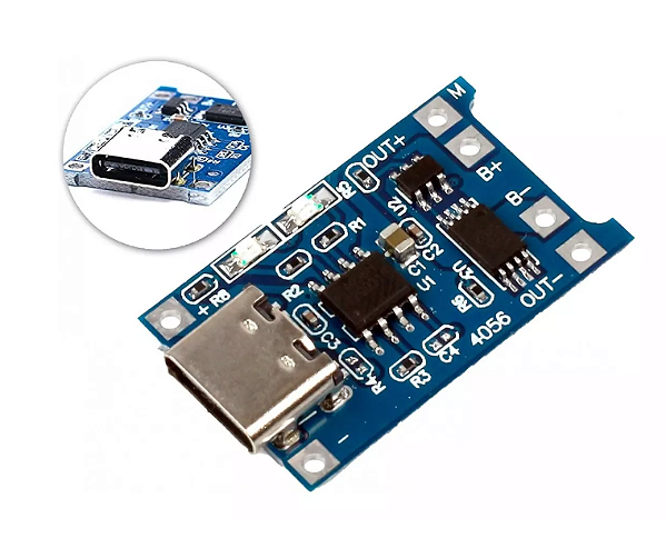 Módulo Carregador TP4056 para Bateria Li-Ion 18650