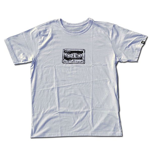 Camiseta Aspecto  Mix tape branca
