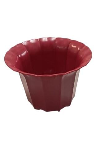 Vaso Plástico Cachepô Tulipa Canelada Colibri 13cm Vermelho