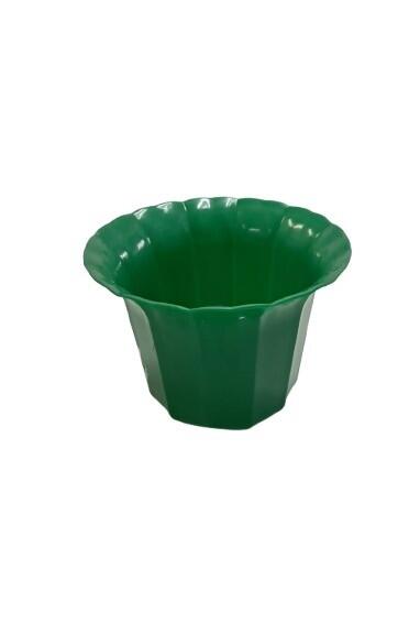 Vaso Plástico Cachepô Tulipa Canelada Colibri 13cm Verde Bandeira