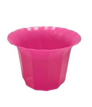 Vaso Plástico Cachepô Tulipa Canelada Colibri 13cm Pink