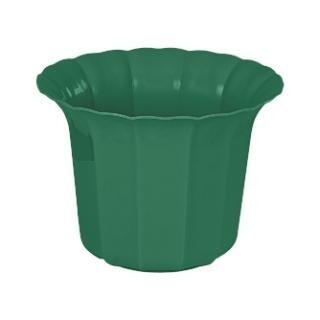 Vaso Plástico Cachepô Tulipa Canelada Colibri 18cm Verde Escuro
