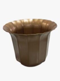 Vaso Plástico Cachepô Tulipa Canelada Colibri 18cm Ouro