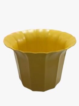 Vaso Plástico Cachepô Tulipa Canelada Colibri 18cm Amarelo
