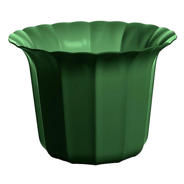 Vaso Plástico Cachepô Tulipa Canelada Colibri 18cm Verde Bandeira