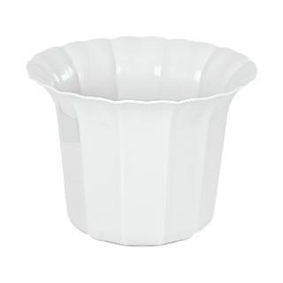 Vaso Plástico Cachepô Tulipa Canelada Colibri 23cm Branco