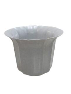 Vaso Plástico Cachepô Tulipa Canelada Colibri 23cm Mármore