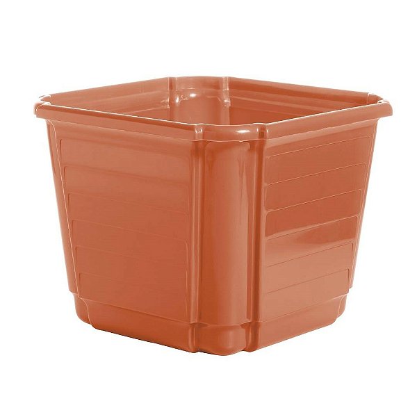 Cachepô Floreira Plástico Colibri 4,74 Litros 22 cm Terracota