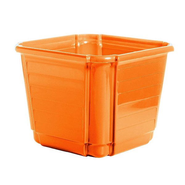 Cachepô Floreira Plástico Colibri 8,62 Litros 26 cm Laranja