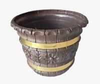 Cachepô Decorado Plástico Colibri 3,72 Litros 22 cm Tabaco