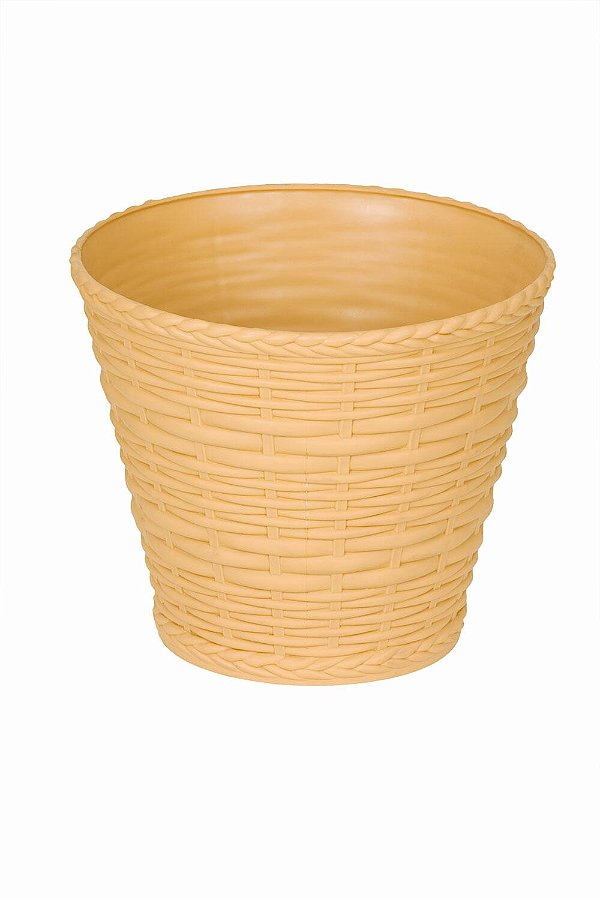 Cachepô Cesta Vime Plástico Colibri 3,98 Litros 23 cm Cerejeira