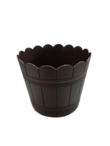 Cachepô Tina Plástico Colibri 1,65 Litros 17 cm Tabaco