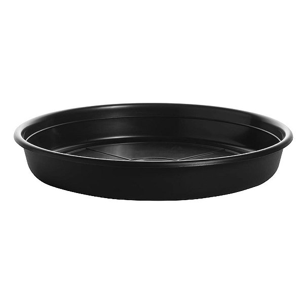 Prato Plástico Para Vaso 17 cm Preto