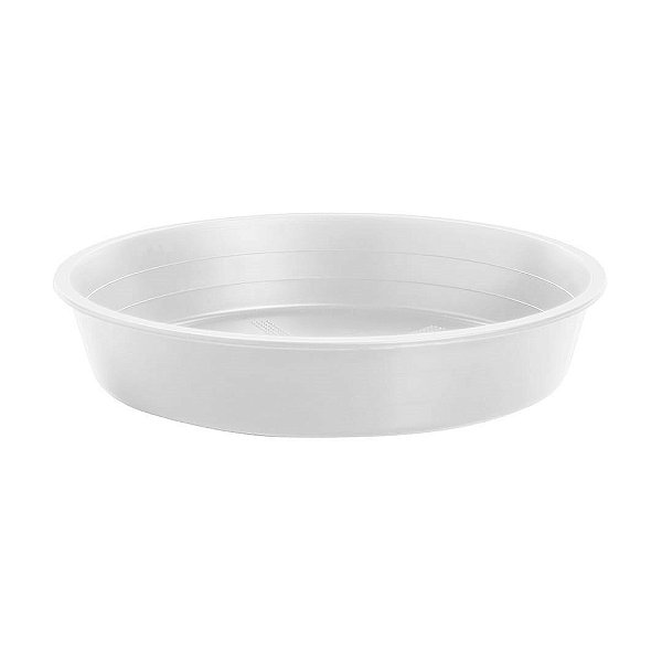 Prato Plástico Para Vaso 24 cm Branco