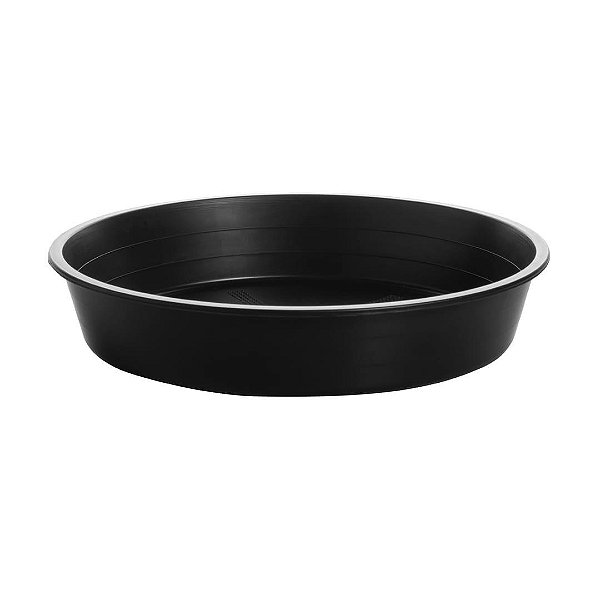 Prato Plástico Para Vaso 24 cm Preto