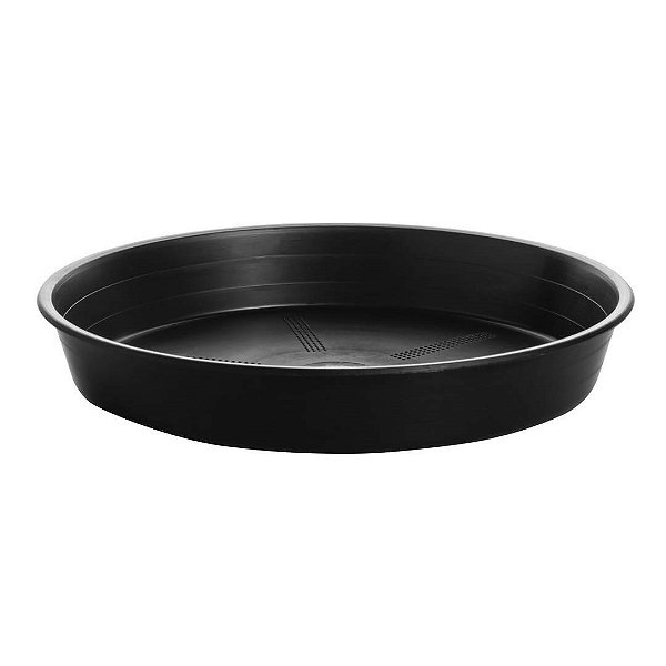 Prato Plástico Para Vaso 25 cm Preto