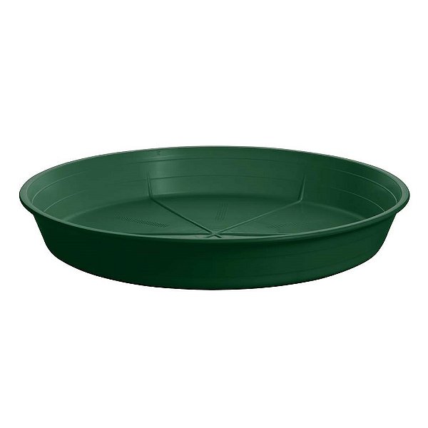 Prato Plástico Para Vaso  33 cm Verde Escuro