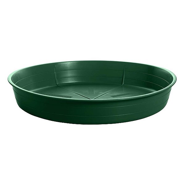 Prato Plástico Para Vaso 37 cm Verde Escuro