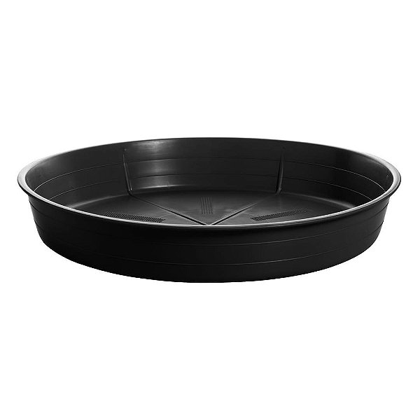 Prato Plástico Para Vaso 37 cm Preto