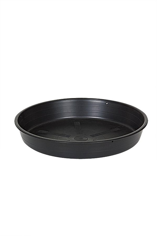 Prato Plástico Para Vaso 43 cm Preto