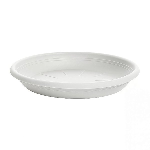 Prato Napoli Plástico Para Vaso 19 cm Branco